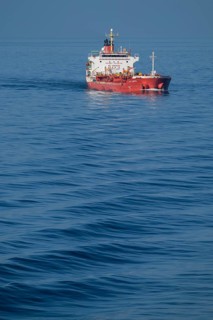 Chemical and oil tanker, 147m length, 24m height, flag Panama, Baltic Sea
