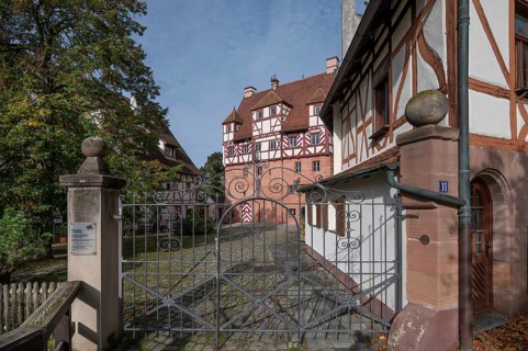 Haller Castle with Imhofbau, already mentioned around 1200, Kirchenberg 11, Nuremberg-Mögeldorf,