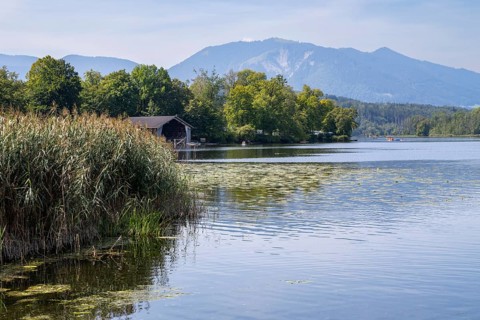 Bootshaus am Staffelsee, Seehausen, Upper Bavaria, Bavaria, Germany, Europe