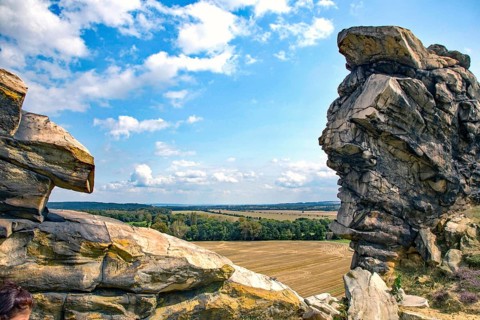 The Devil's Wall. The most striking part of the Devil's Wall is located from Weddersleben to