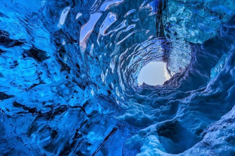 Glacier cave, ice cave, Vatnajökull, Iceland, Europe