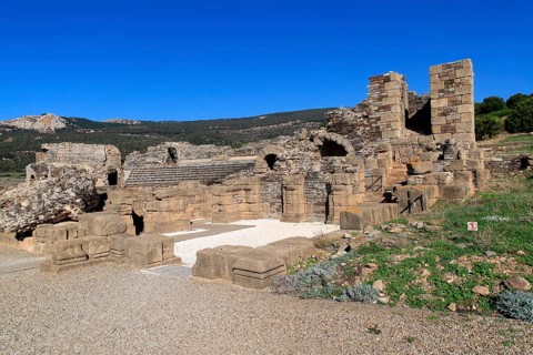 Amphitheatre at Baelo Claudia Roman site, Cadiz province, Spain, Europe