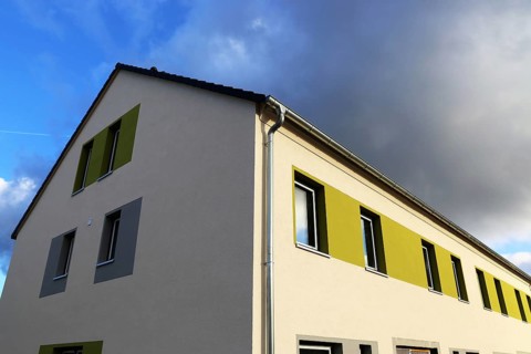 Residential building with modern facade painting Ludwigshafen, Rhineland-Palatinate