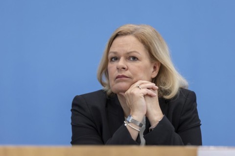 Nancy Faeser (SPD), Federal Minister of the Interior and Home Affairs, recorded at the Federal