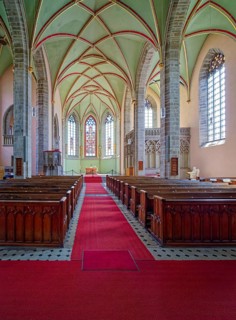 Church of St Jacob on the market square, interior view, Köthen, Saxony-Anhalt, Germany, Europe