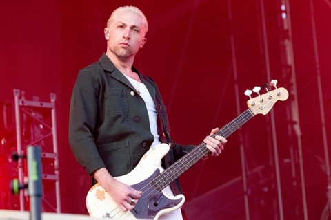 Adenau, Germany, 7 June 2024: Michael Shuman from Queens of the Stone Age plays at Rock am Ring.