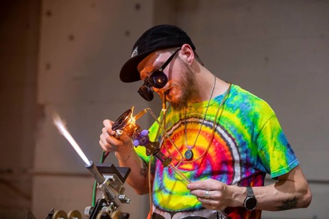 Detroit, Michigan, Artists create glass and other artworks at the Michigan Glass Project's annual