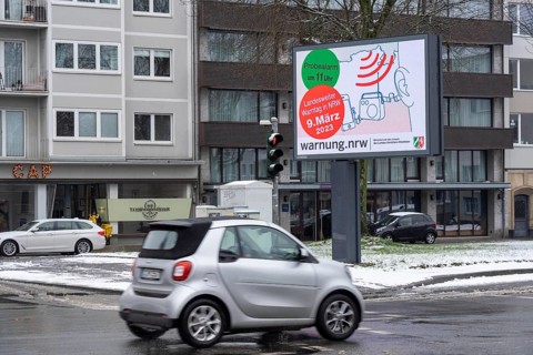 Warning day in North Rhine-Westphalia, the state-wide trial alert takes place on 09.03.23, in