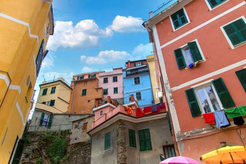 Italy, Beautiful colorful Vernazza streets in Cinque Terre, Europe