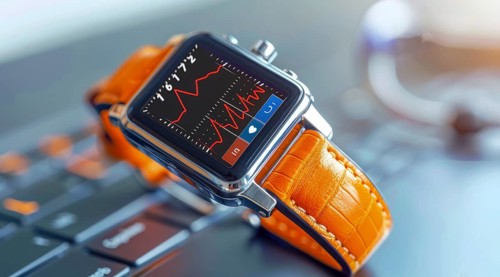 Smartwatch intelligent health and fitness monitoring, AI generated