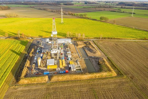 Final construction phase of oil rig, used for tool tests only, company Baker Hughes, Ahnsbeck near