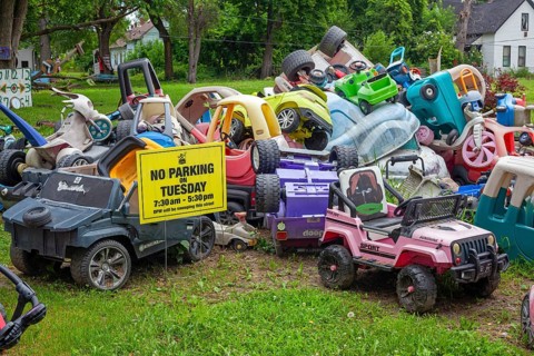 Detroit Michigan -- The Heidelberg Project, an outdoor public art project in a depressed