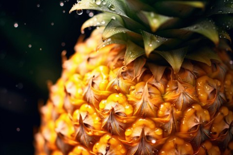 Close up of pineapple fruit. KI generiert, generiert, AI generated