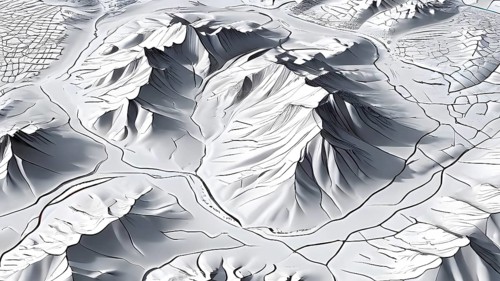 Abstract topographic map contour with complex terrain patterned, AI generated