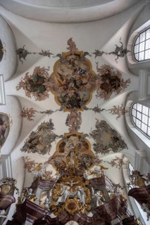 Vaults above the high altar in Heilig Kreuz Minster, built around 1400, Rottweil,