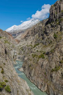 Massa Gorge, river, glacier, tourism, travel, Aletsch Glacier, Valais, Switzerland, Europe