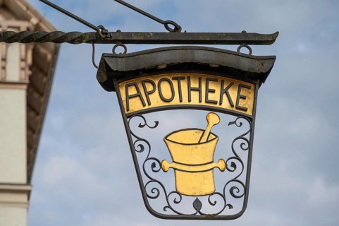 Nose sign of a pharmacy, Rottweil, Baden-Württemberg, Germany, Europe