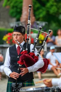 Bagpiper, Pipe concert, Sigmaringen, Baden-Württemberg, Germany, Europe