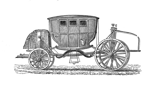 Carriage, travelling carriage from the 18th century, illustration from 1880, historical, digital