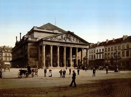 Royal Theatre, Brussels, Belgium, ca 1895, Historical, digitally restored reproduction from a 19th