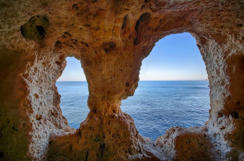 So-called doll's eyes, Algar Seco rock formation, coloured rocks and underground grottos, caves,