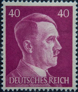 Adolf Hitler, German politician, portrait on a German postage stamp
