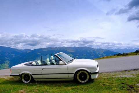 Cabriolet, car, classic car on the Zillertaler Höhenstraße, Zillertal, Tyrol, Austria, Europe