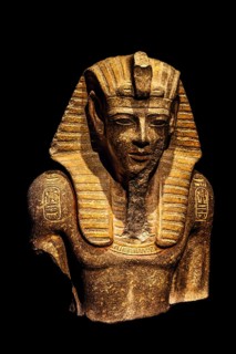 Part of a granodiorite statue of Merenptah from the exhibition: Ramses the Great and the Gold of