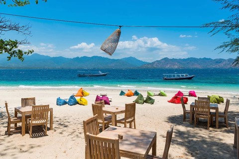 Beach restaurant, bistro, gastronomy, beach, sea, ocean, culture, holiday, travel, tourism, Gili
