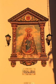 Ceramic tiles image of Virgin de la Oliva, Church of Divino Salvador, Vejer de la Frontera, Cadiz