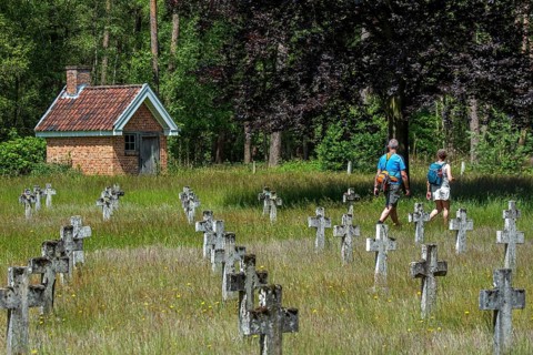Cemetery with graves of vagabonds and homeless who lived and worked at the Colony of Wortel near