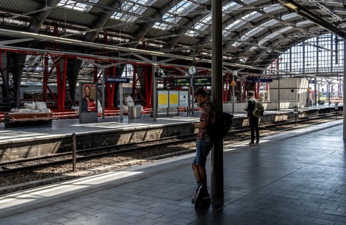S-Bahn, platform and construction work at Berlin Ostbahnhof, Friedrichshain, Berlin, Germany,