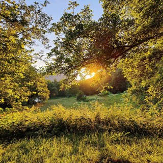 Atmospheric sunset in the Our valley, Gemünd an der Our, Ösling, Islek, Southern Eifel nature park