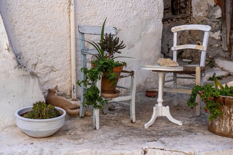The village of Kritsa, with just under 1300 inhabitants, a mountain village with narrow streets in