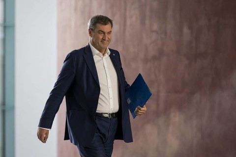 Markus Söder (Minister President of Bavaria, CSU) in front of the consultations at the Minister
