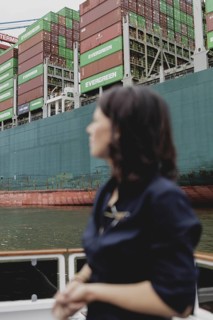 Annalena Bärbock (Bündnis 90/Die Grünen), Federal Foreign Minister, photographed during a boat trip