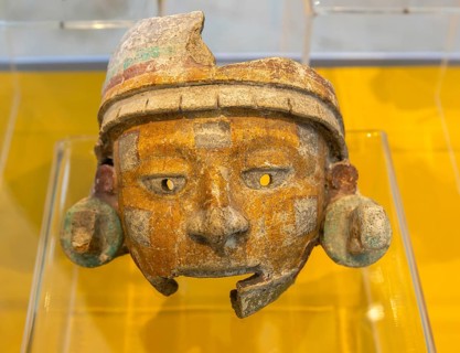 'Idolos' exhibition anthropomorphic figure, Palacio Canton palace anthropology museum, Merida,