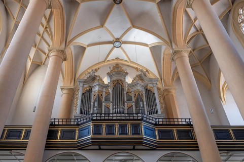 Organ loft, organ built in 1751 by the organ builder Johann Philipp Seuffert, St Vitus Church, 16th