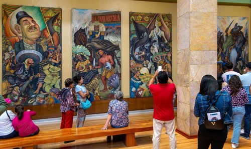 'Carnival de la Vida Mexicana' 1936 mural by Diego Rivera inside Palacio de Bellas Artes, Palace of