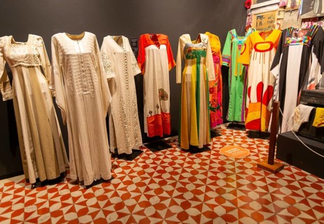 'Transposicion' exhibition by Marjorie Skouras of 1960s-1970s female clothes, Museo de Arte Popular