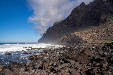Playa del Inglés beach, Valle Gran Rey, La Gomera, Canary Islands, Spain, Europe