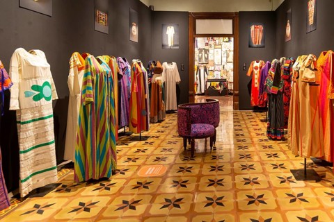 'Transposicion' exhibition by Marjorie Skouras of 1960s-1970s female clothes, Museo de Arte Popular