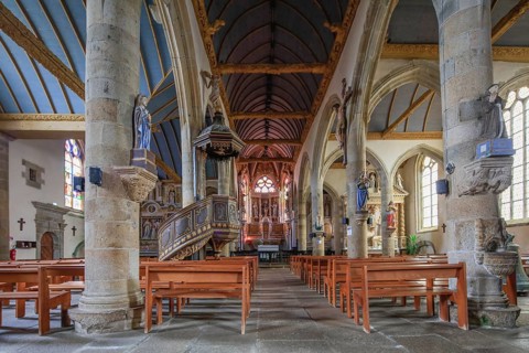 Enclosed parish Enclos paroissial church Eglise Notre-Dame de Bodilis from the 16th century,