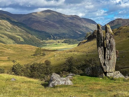Fionn's Rock, also Praying Hands of Mary, according to legend split by Celt Fingal, also Fionn mac