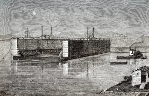 Eine Schiffsreparaturanlage im Trockendock, Suez, Ägypten, 19.