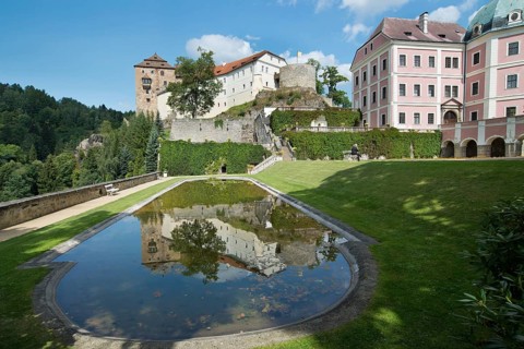 Palace and castle in Becov nad Teplou, Czech Republic, Europe
