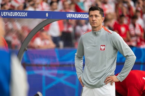 BERLIN, GERMANY - JUNE 21, 2024: Euro 2024 Groupe D match Poland vs Austria 1:3. Robert Lewandowski