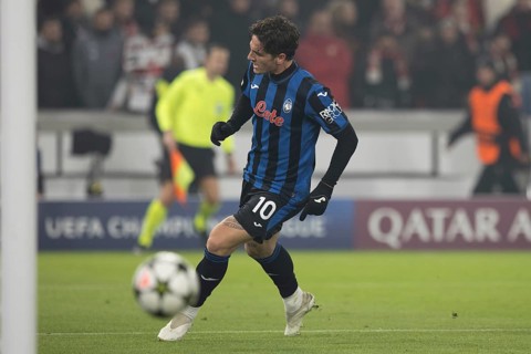 Football match, Nicolo' ZANIOLO Atalanta Bergamo 10 has just scored the 0:2 for Atalanta Bergamo