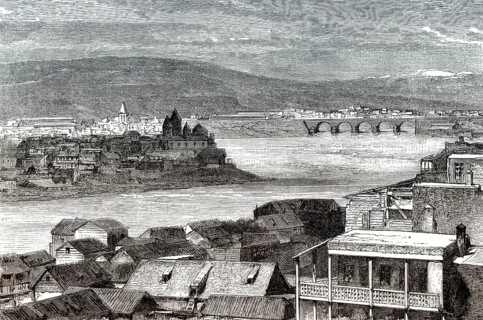 Tbilisi or Tbilisi, the capital of Georgia, Caucasus region of Eurasia, 19th century