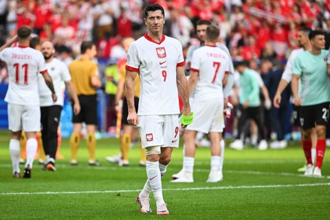 BERLIN, GERMANY - JUNE 21, 2024: Euro 2024 Groupe D match Poland vs Austria 1:3. Robert Lewandowski